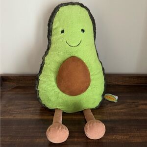 Jellycat Green Avocado Plush with Brown Pit and Tan Legs